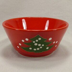 Waechtersbach Christmas Tree Red Cereal Soup Bowl 5" Germany Holiday Dinnerware